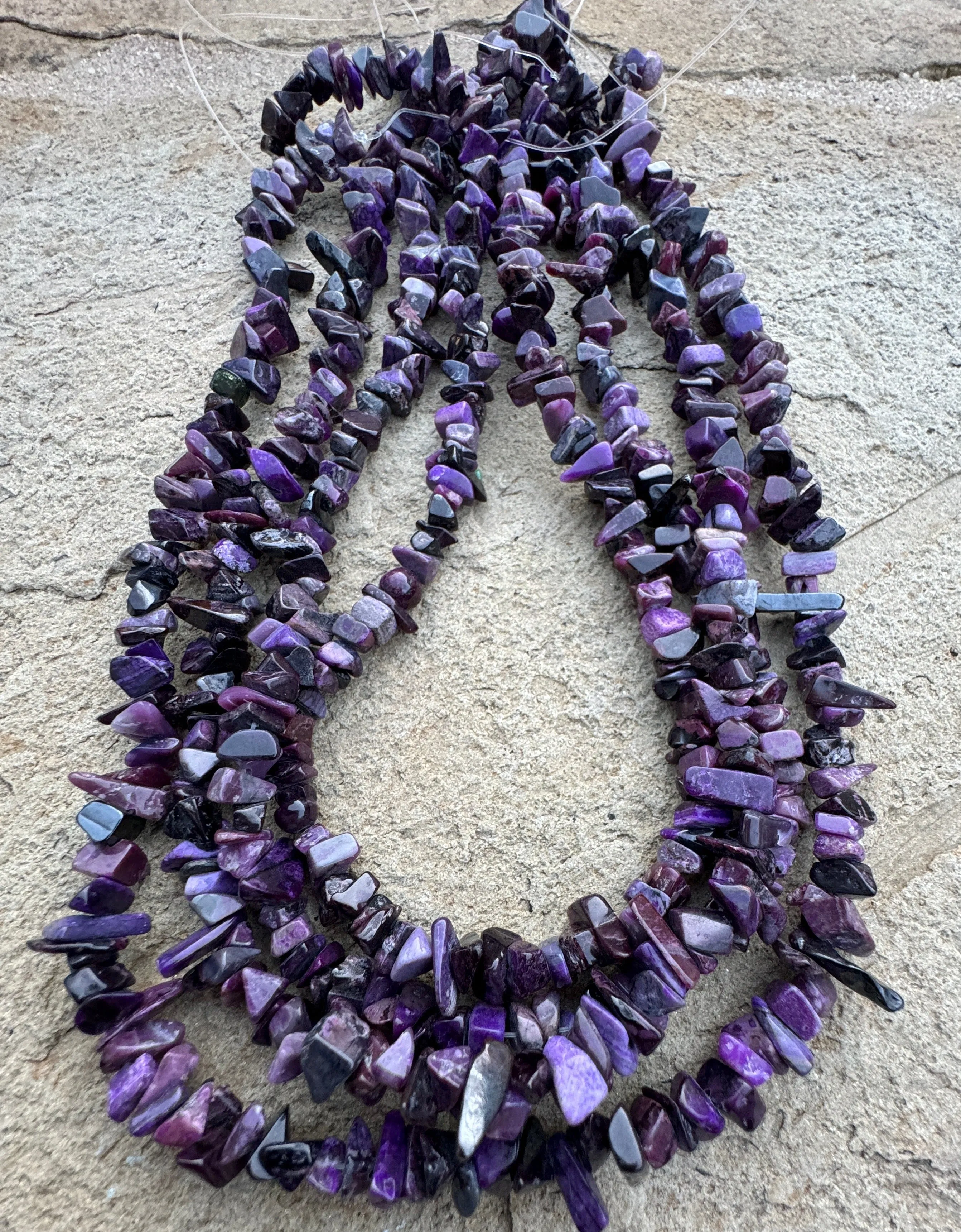 RARE Sugilite (South Africa) 6-10mm chip Bead Strand (16 Inch Strand)