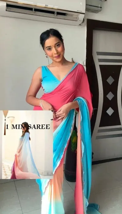 Ready to Wear Alia Multi-Color Georgette Saree