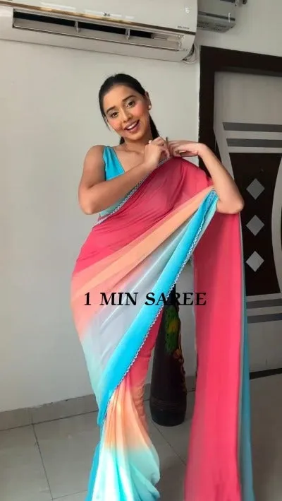 Ready to Wear Alia Multi-Color Georgette Saree