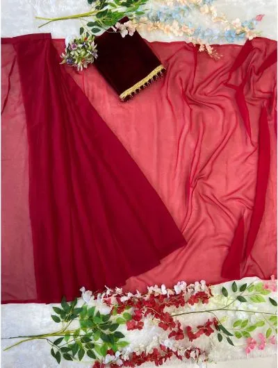 Red 1 Minute Saree Ready to Wear Dual Half Sari