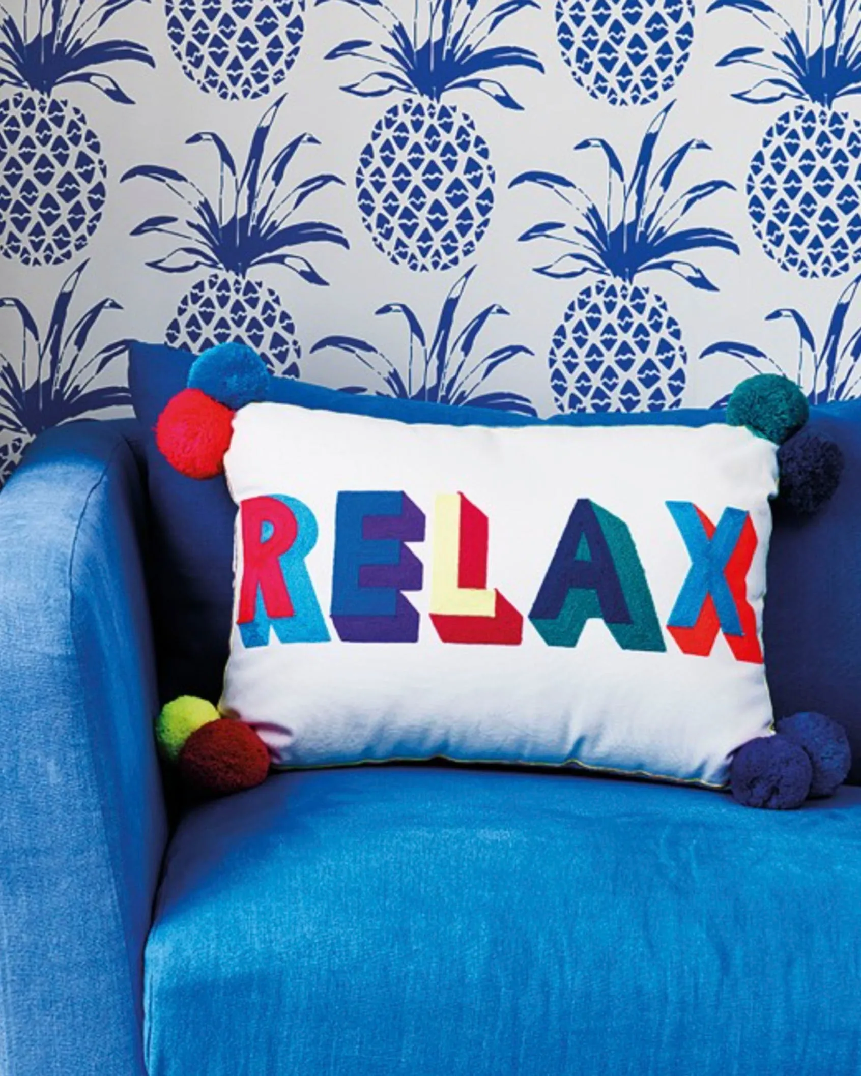 Relax Embroidered Cushion