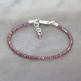 Rose Pink Garnet Bracelet