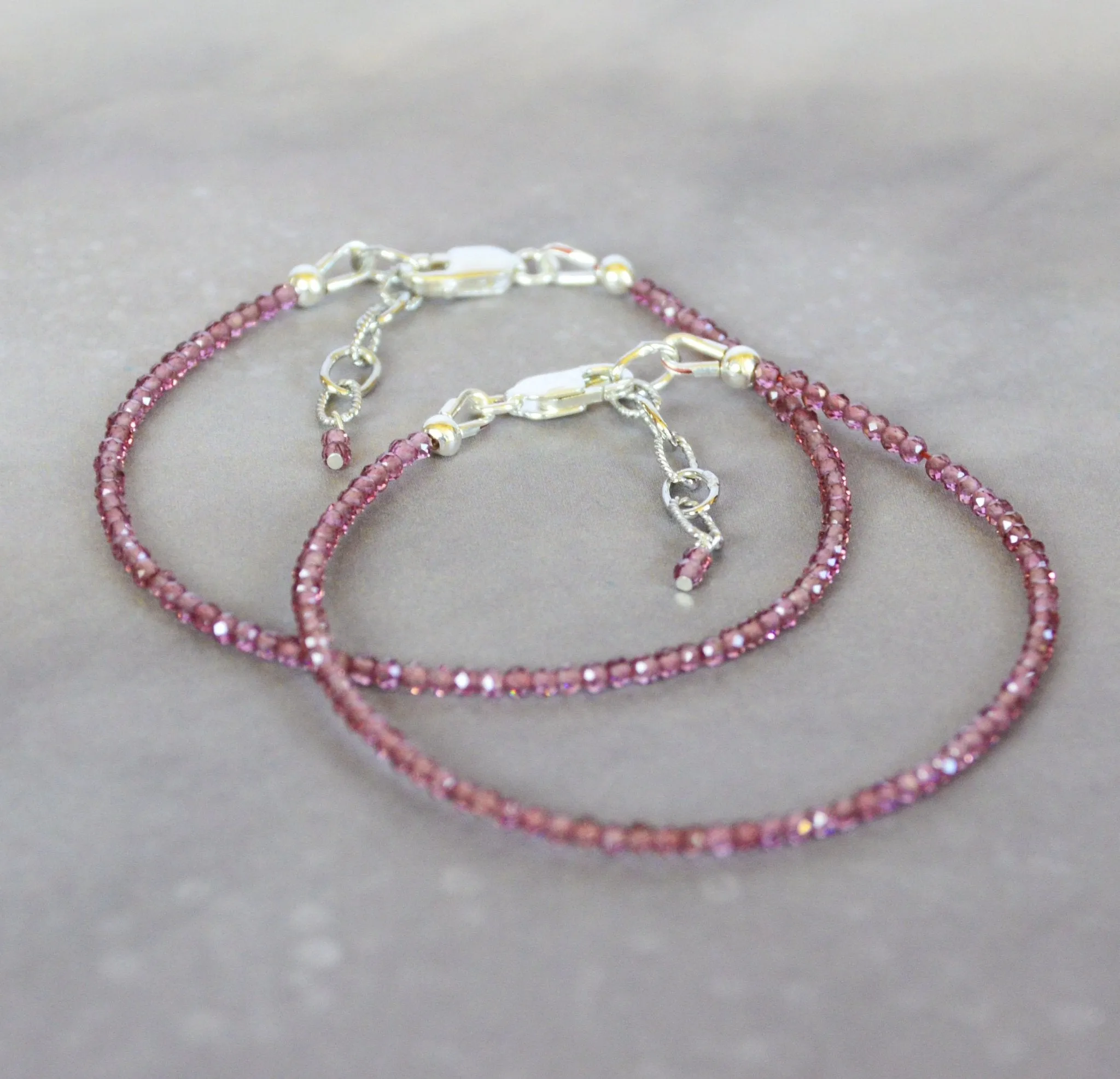 Rose Pink Garnet Bracelet