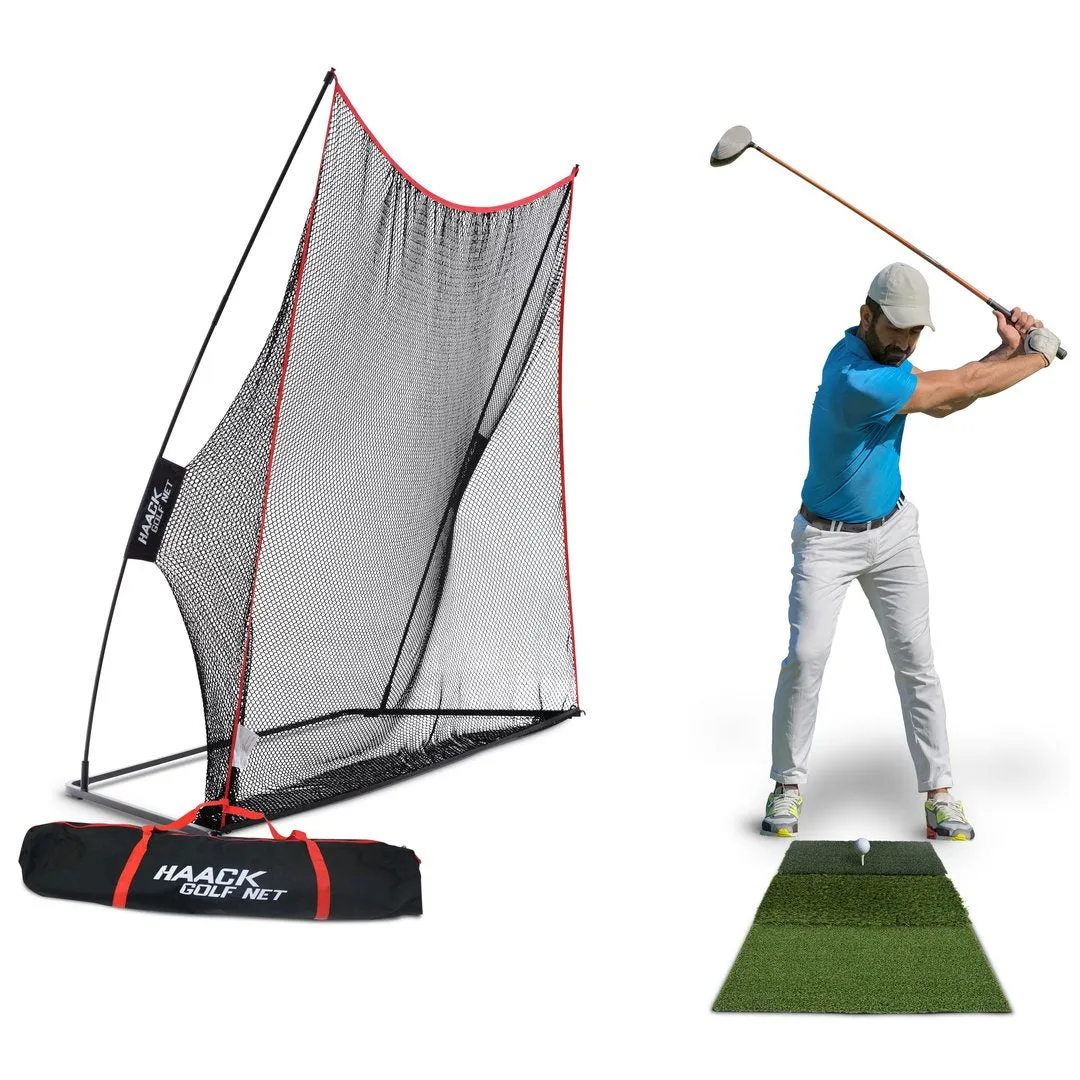 Rukket Haack Golf Net   Tri-Turf Mat