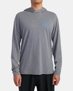 RVCA Long Sleeve Rashguard Hoodie - Heather Grey