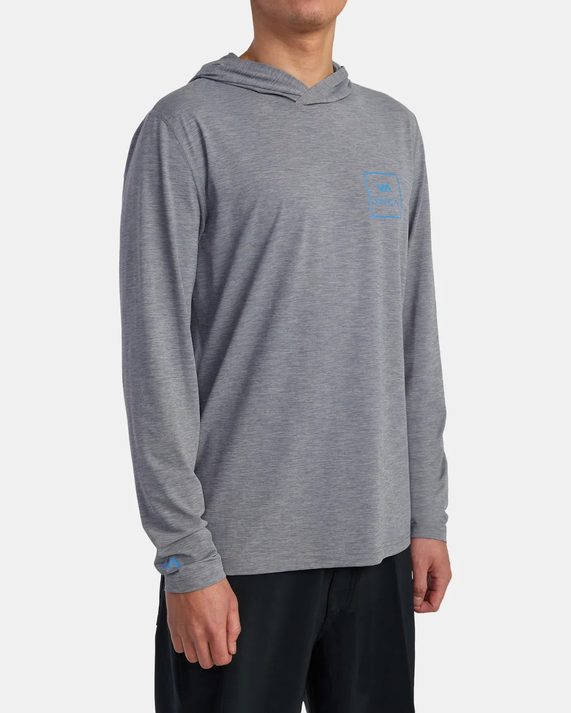 RVCA Long Sleeve Rashguard Hoodie - Heather Grey