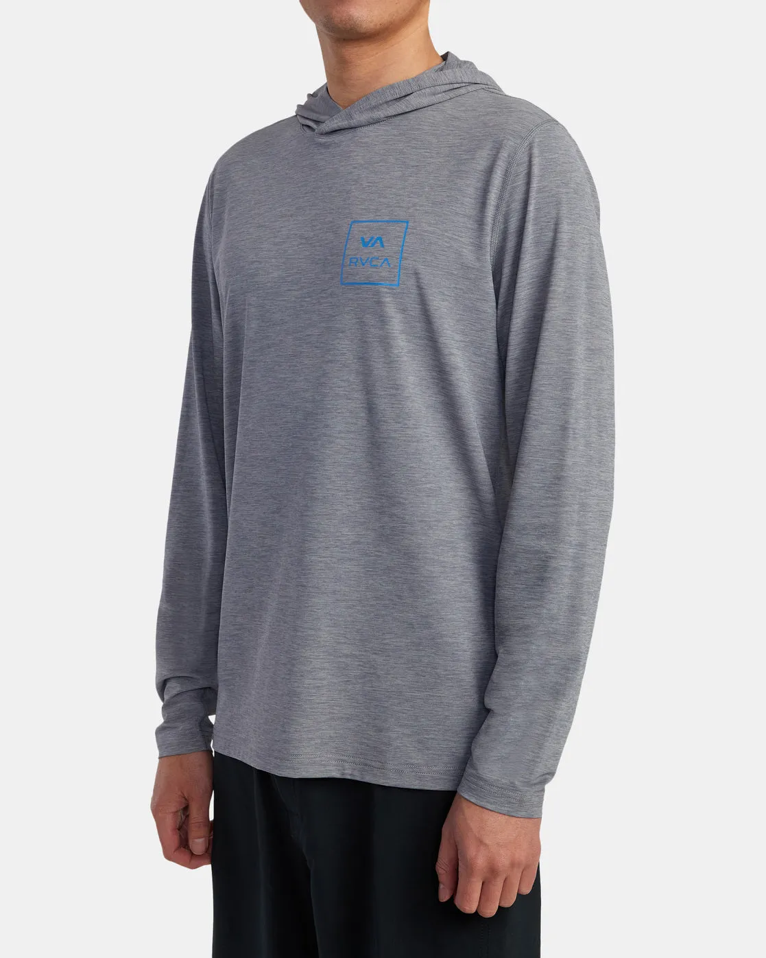 RVCA Long Sleeve Rashguard Hoodie - Heather Grey