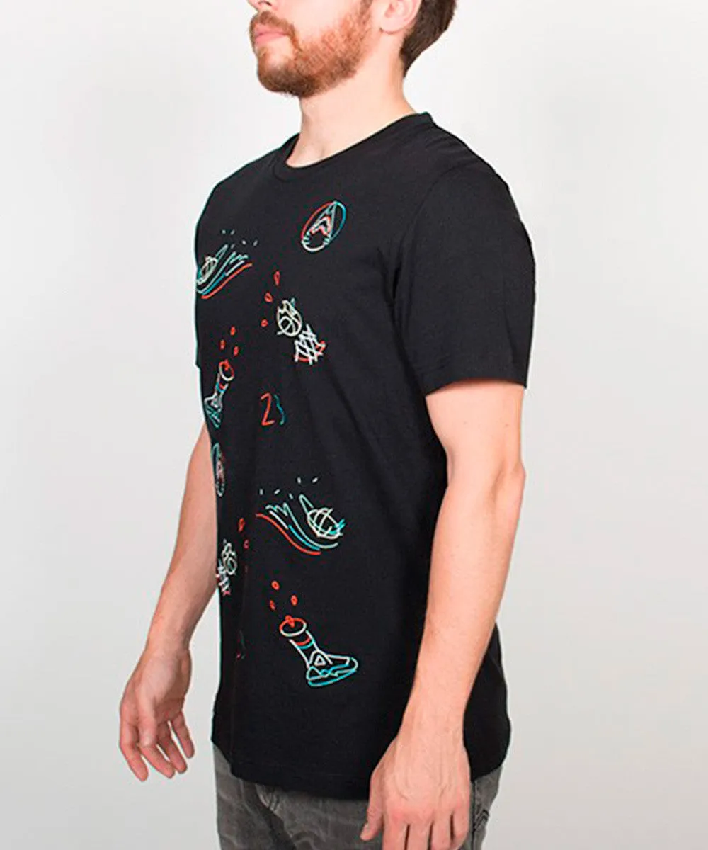 SHARKY AQUA BLACK TEE