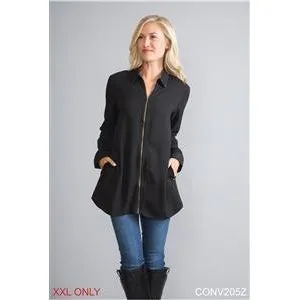 Simply Noelle Zip Up Top/Jacket -Black