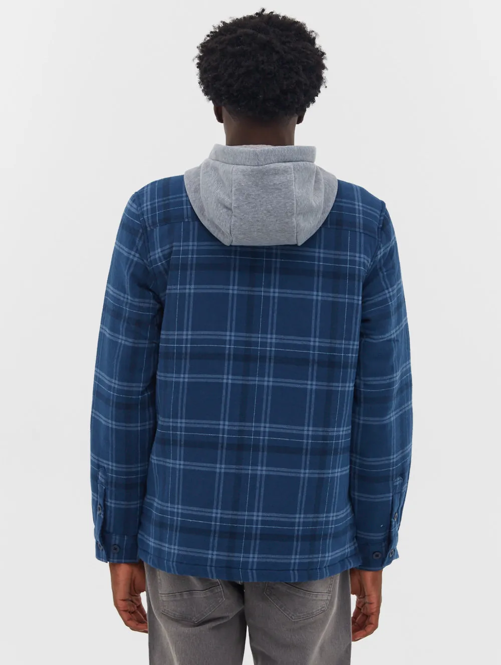 Sinclair Hooded Zip-Up Flannel Shirt