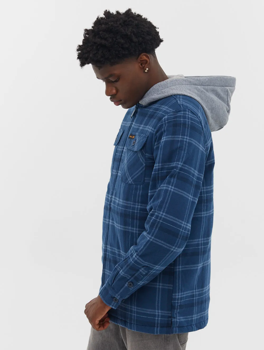 Sinclair Hooded Zip-Up Flannel Shirt