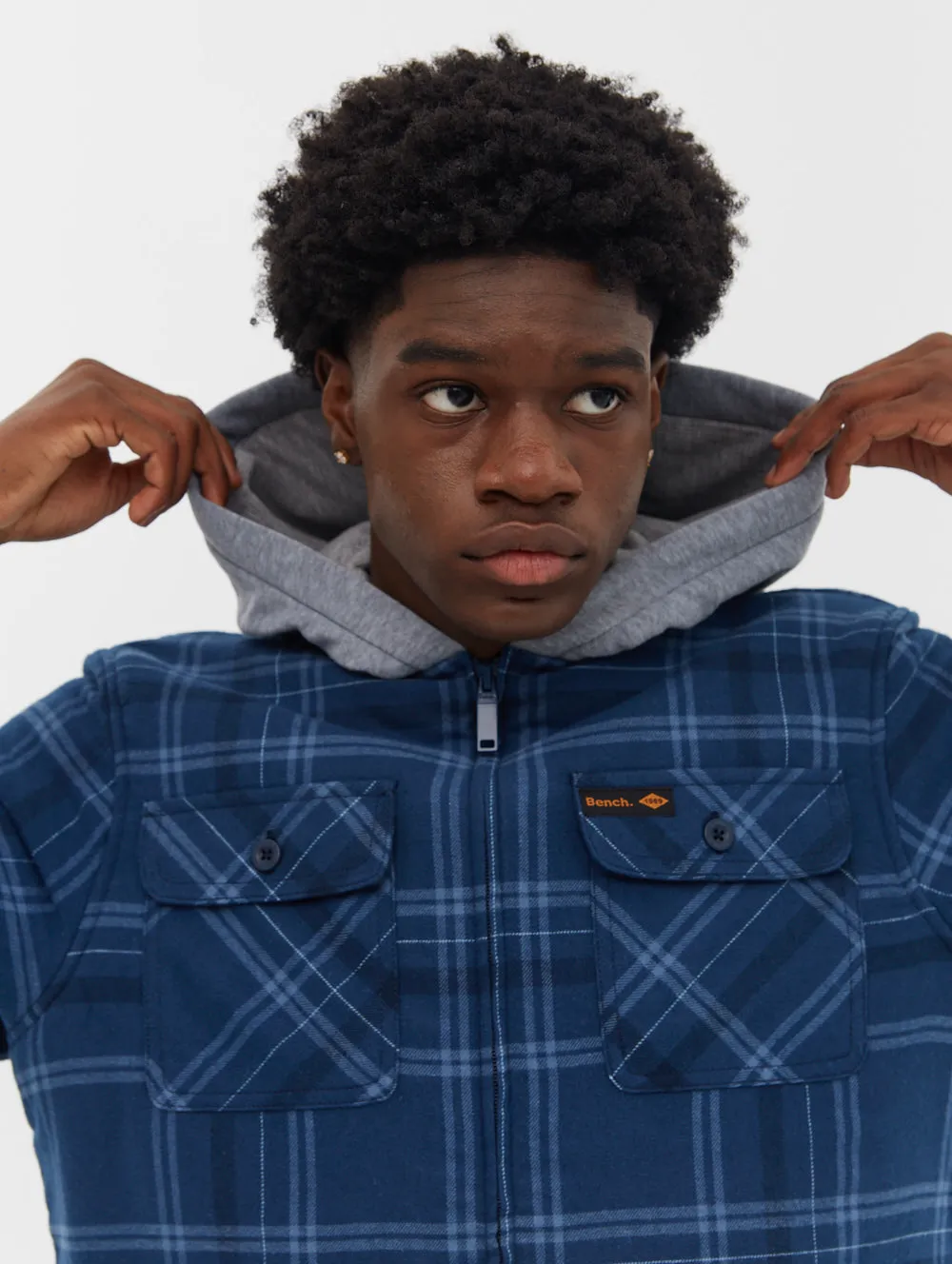 Sinclair Hooded Zip-Up Flannel Shirt