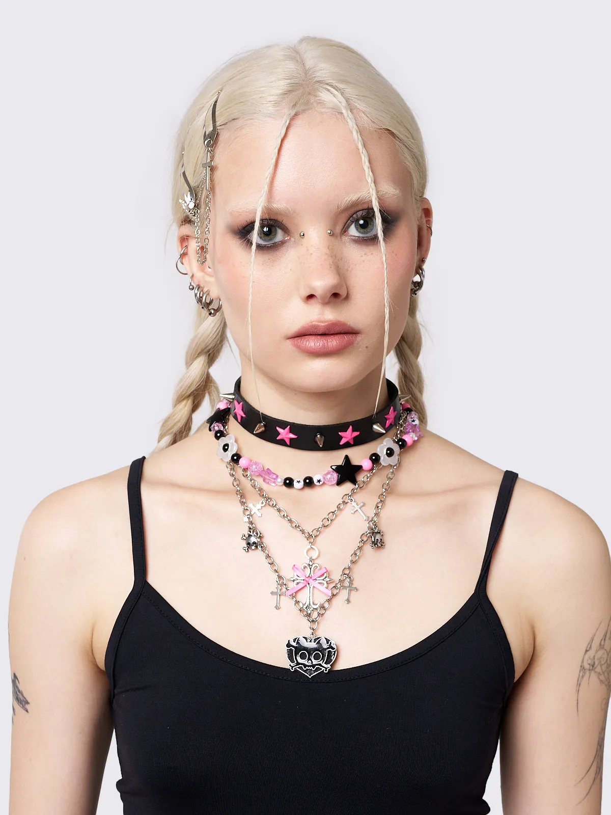 Skeletal Passion Multichain Necklace Set