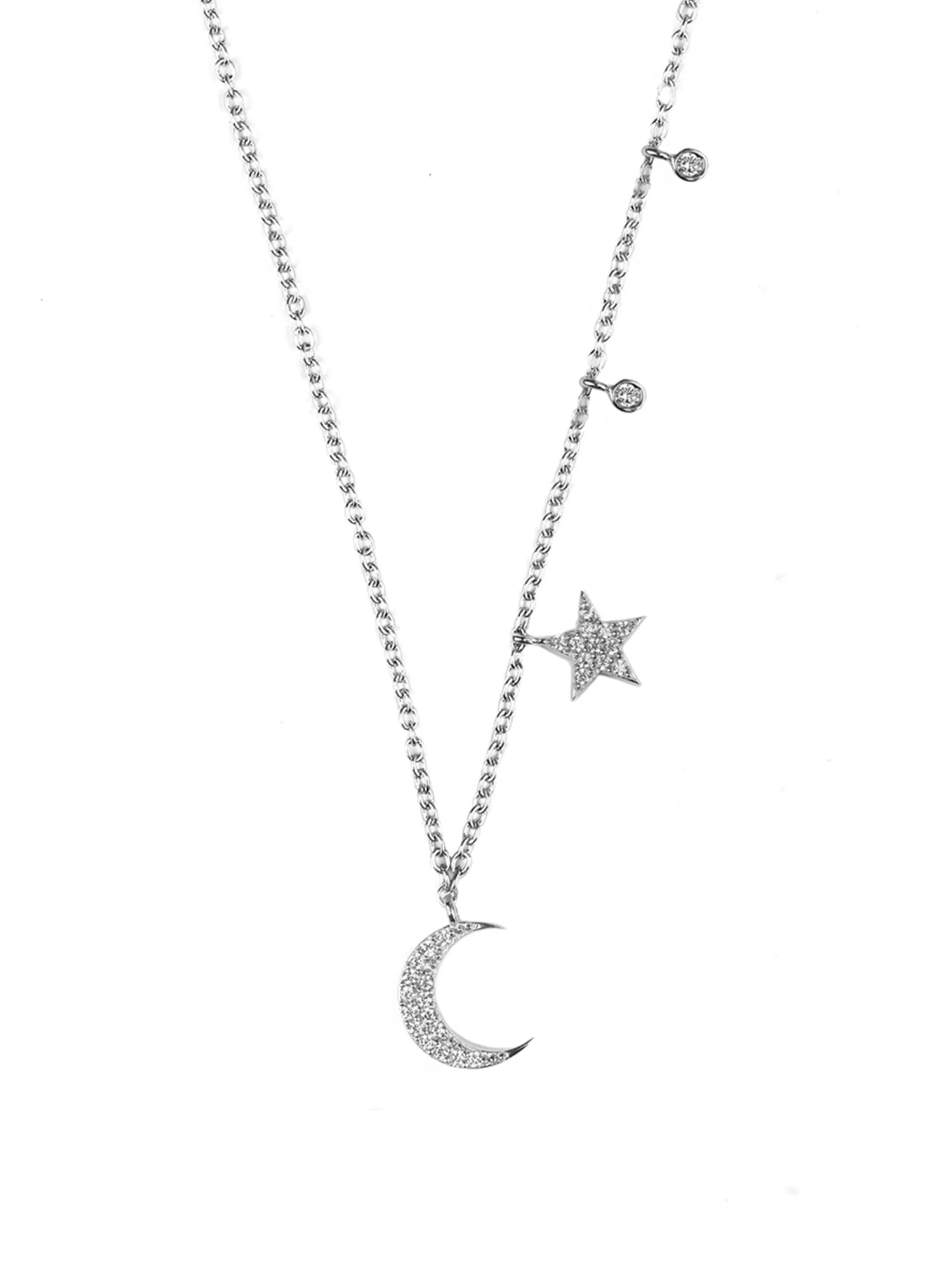 Star And Moon Pendant With Chain