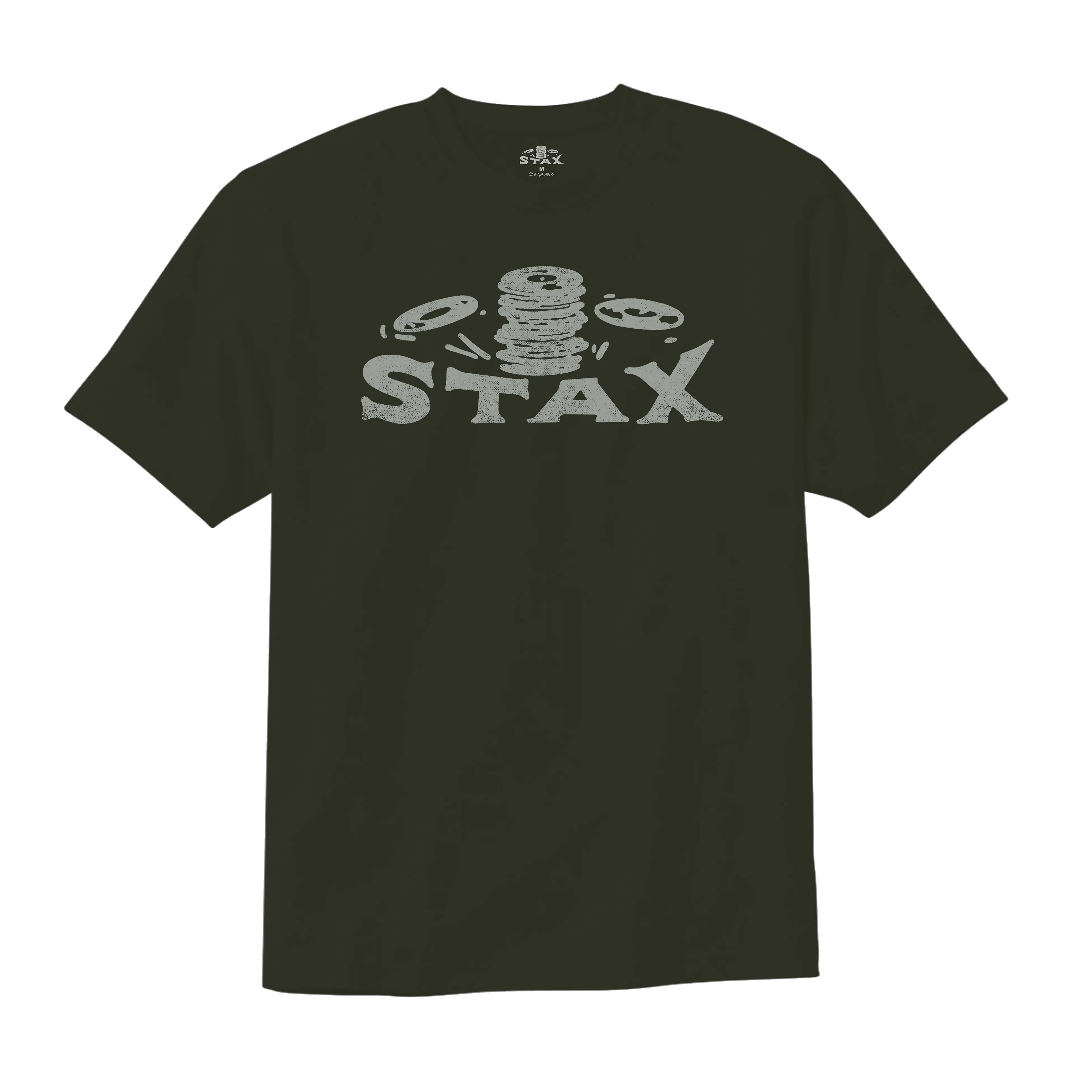 Stax "Falling Records" Logo T-Shirt (Dark Olive)