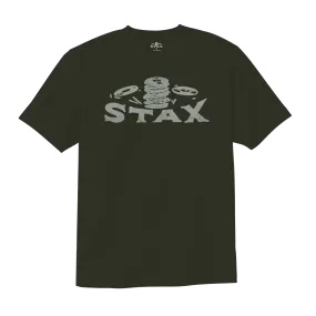 Stax "Falling Records" Logo T-Shirt (Dark Olive)