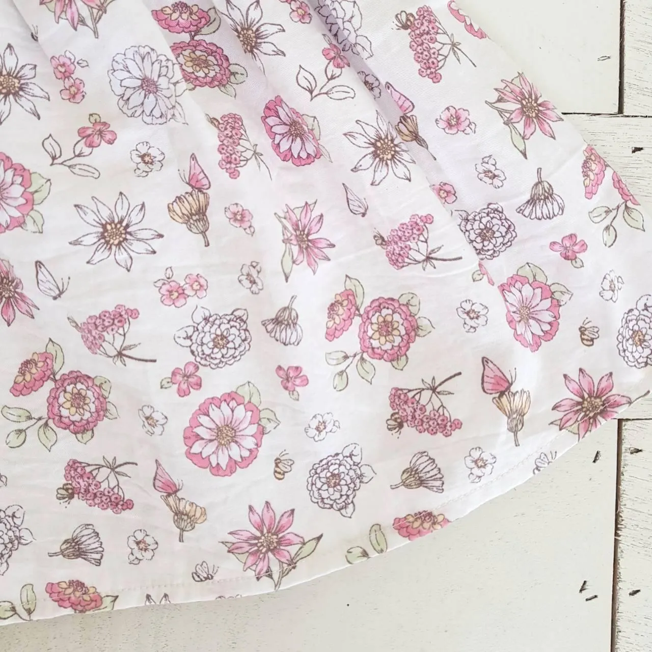 Suntan Dress in Pink Flowers Print