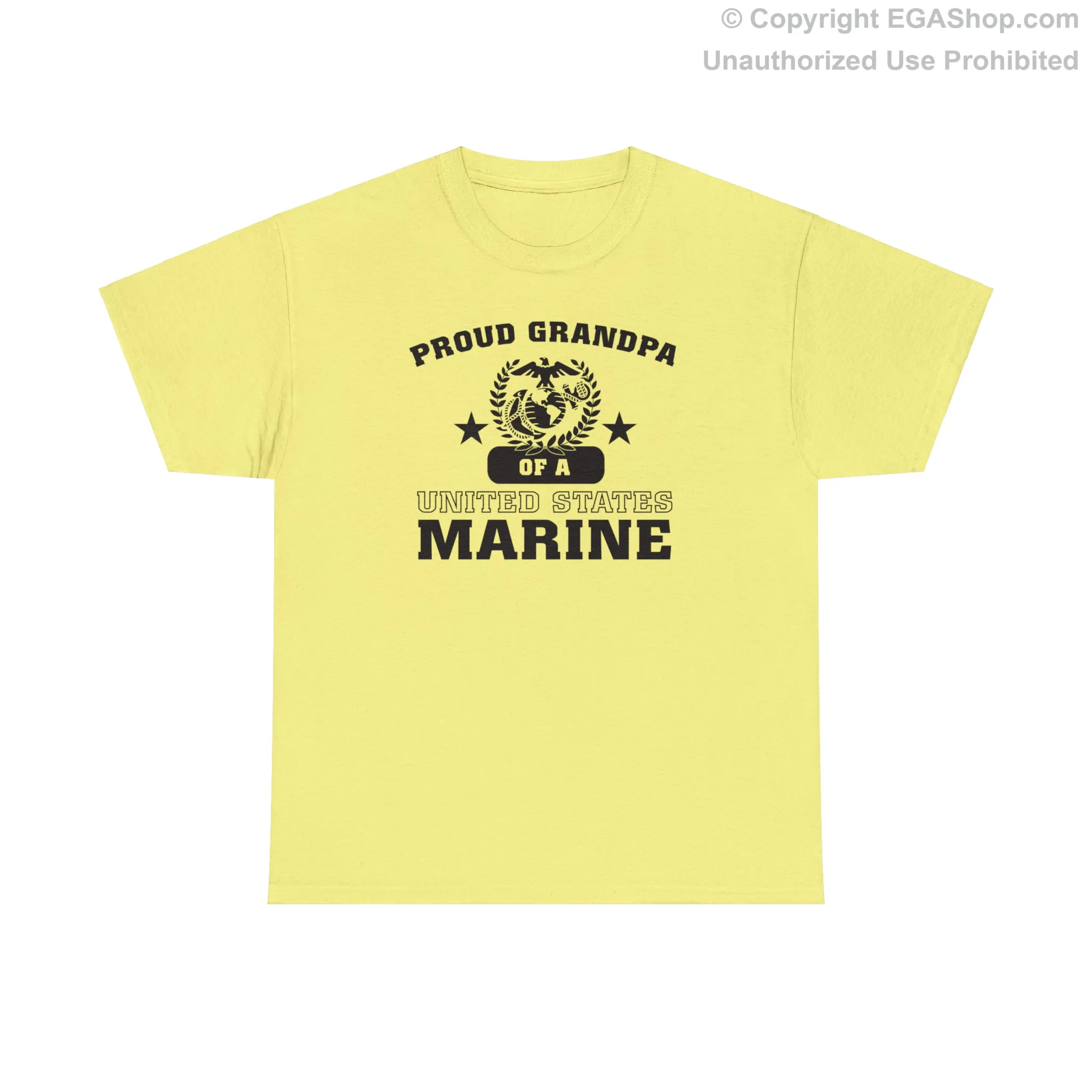 T-Shirt: Proud Grandpa of a Marine (Varsity Style, Color Choices)