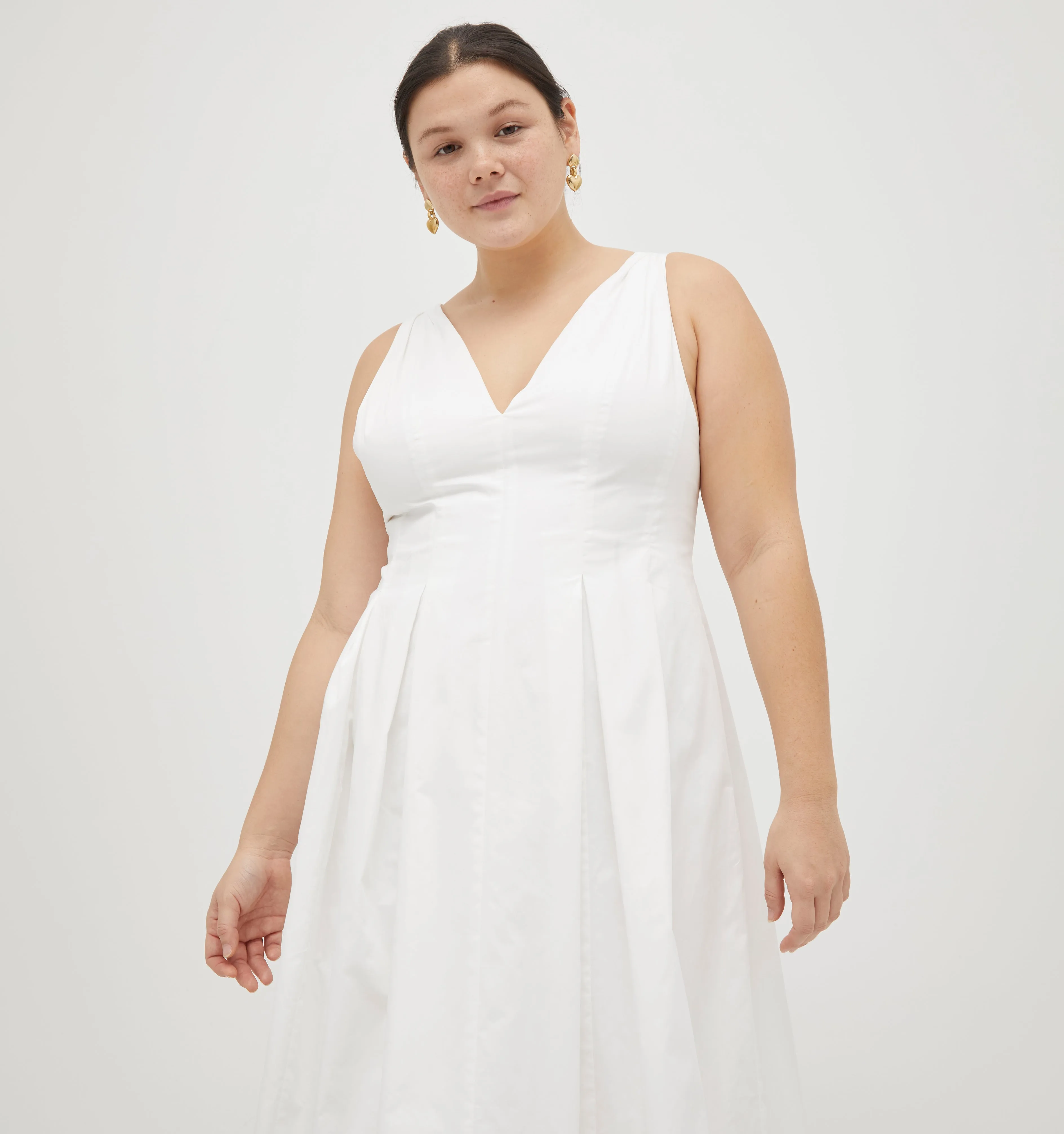 The Jacqueline Dress - White Cotton Sateen