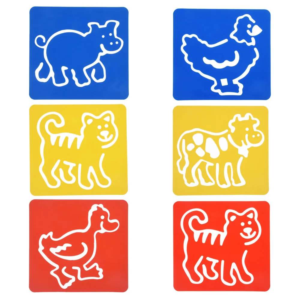 tibetara About 14*15cm Cute Animals set plastic Stencil Drawing Stencil Art Stencil Template for bullet journal 6 each/lot