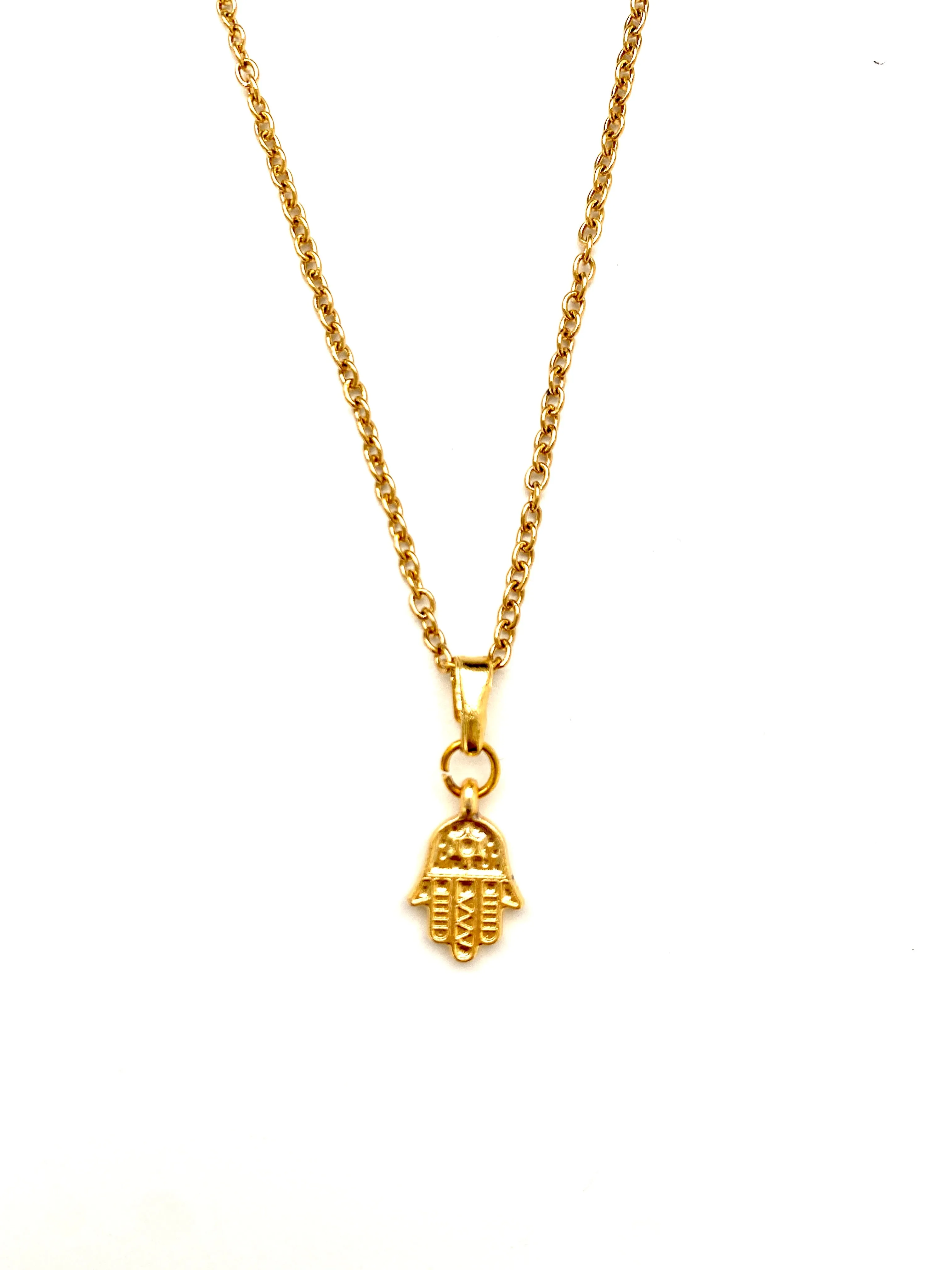 Tiny Hamsa Charm Necklace