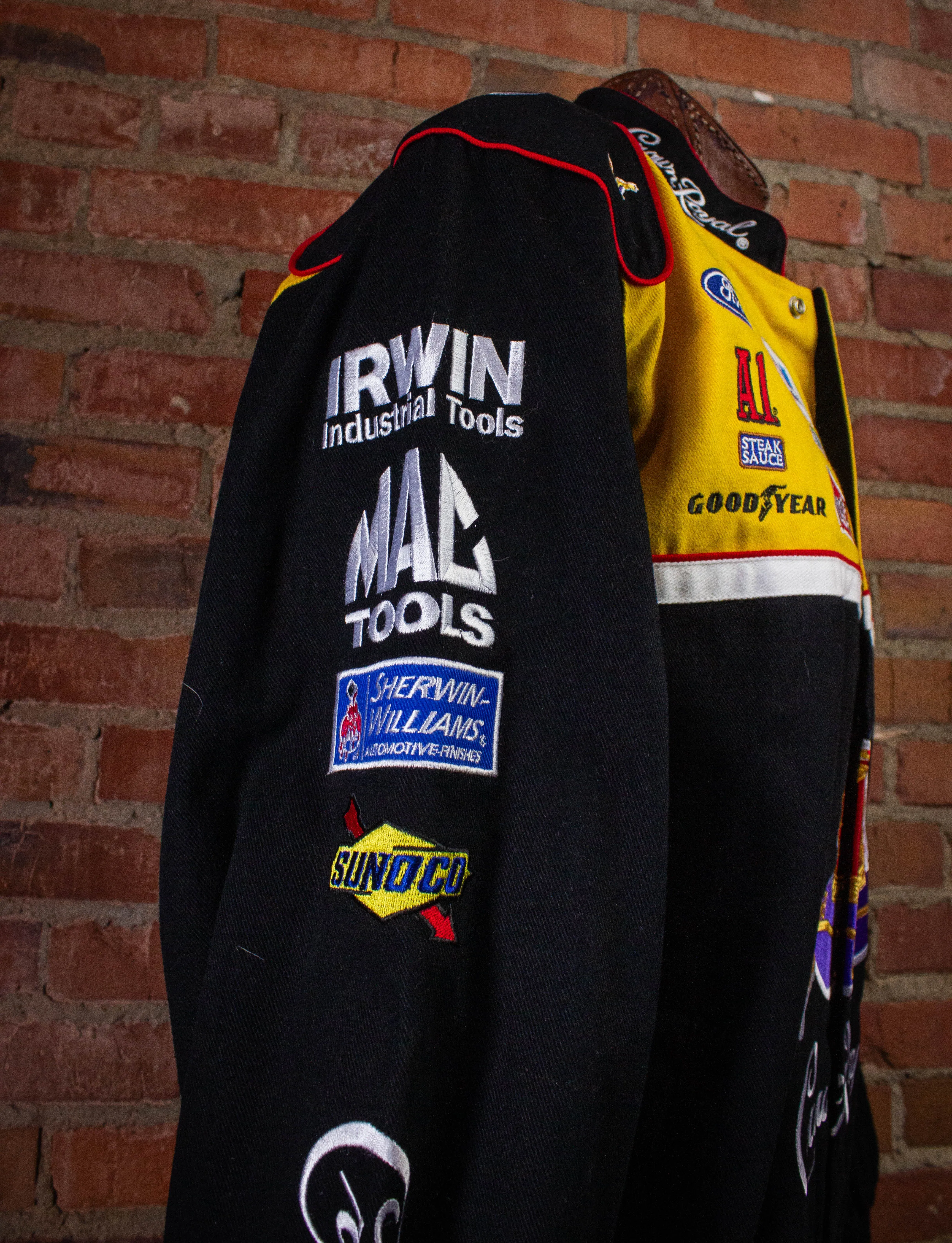 Vintage Jamie McMurray Crown Royal Nascar Racing Jacket Deadstock 2000s Black/Yellow XL