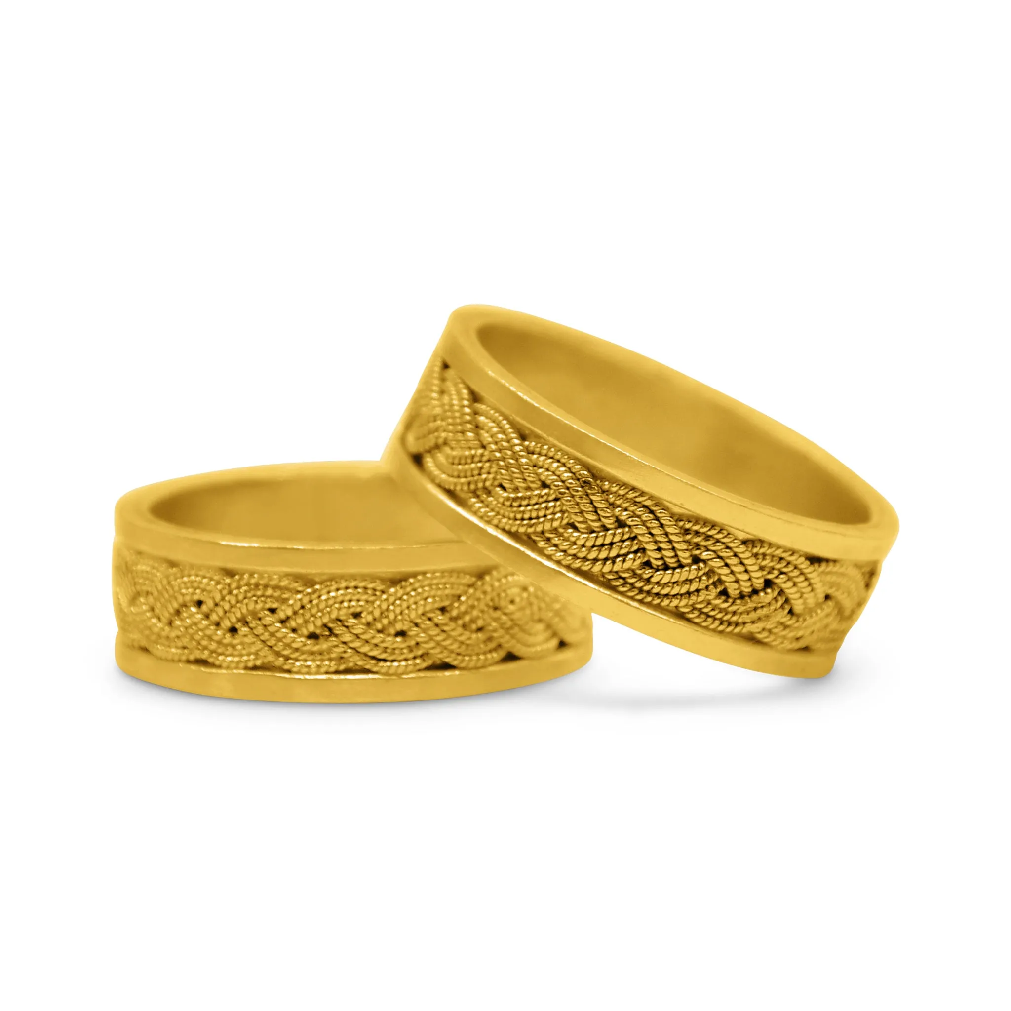 WEDDING BAND SOLID GOLD 18K FILIGREE