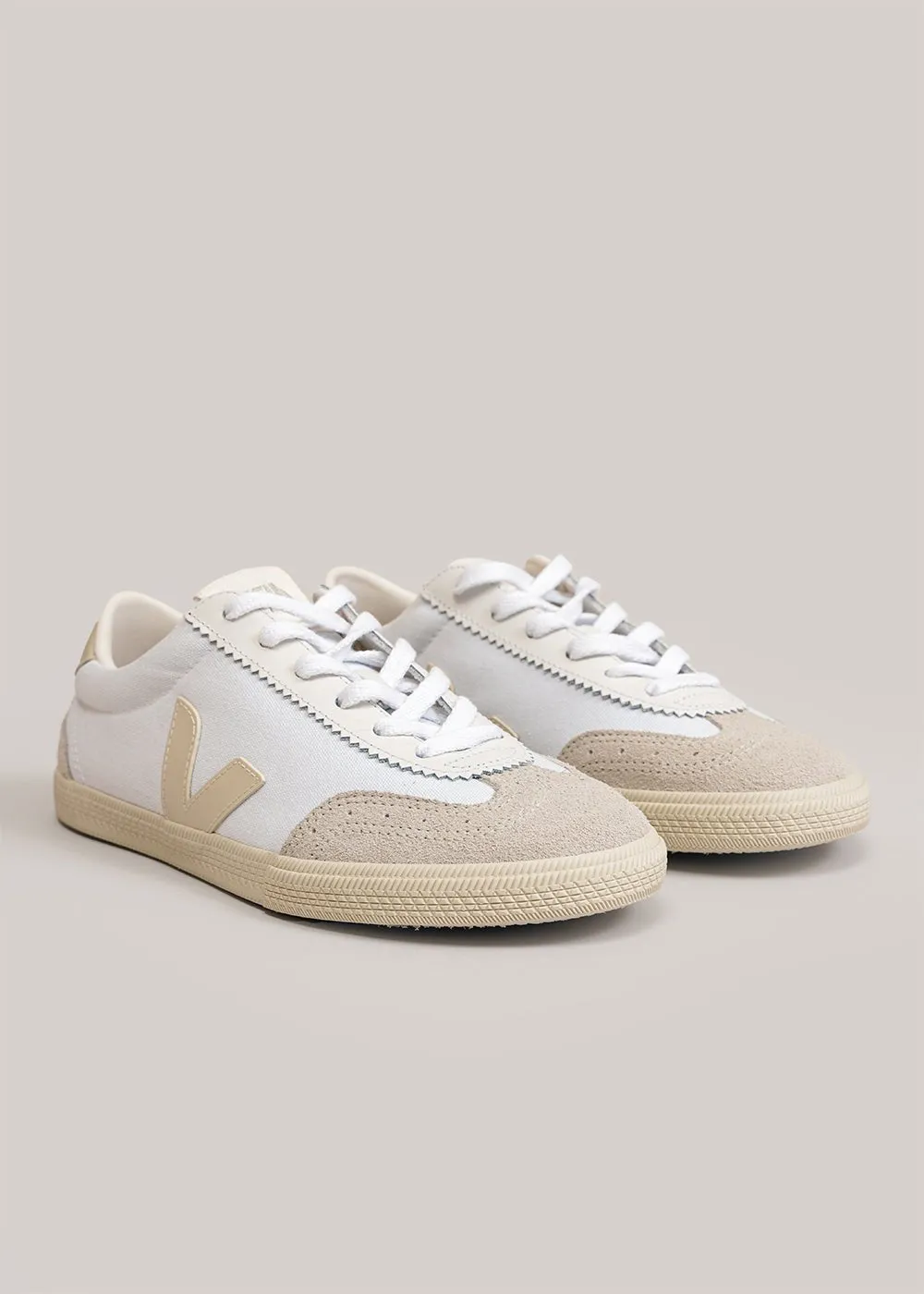 White Pierre Volley Canvas Sneakers