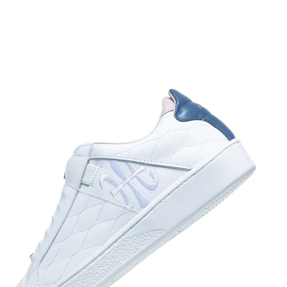 Women's Icon Lux White Pink Blue Leather Sneakers 92513-051