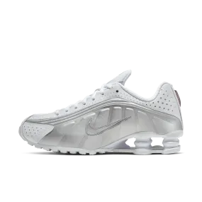 Women's Nike Shox R4 - White/White/Metallic Silver/Max Orange