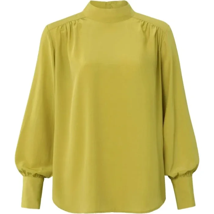 YAYA high neck avocado green top